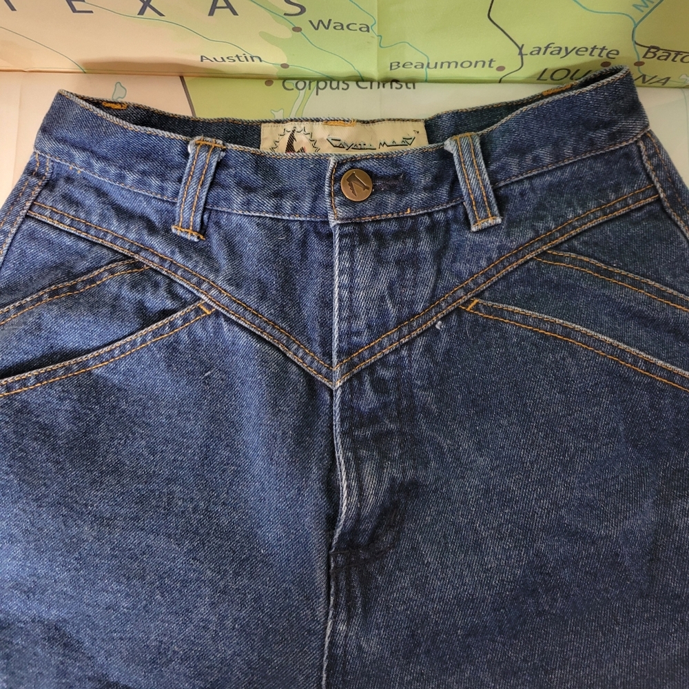 Vintage Dark Wash Denim Western Jean Cut Off Shorts Size 5 - Picture 3 of 11